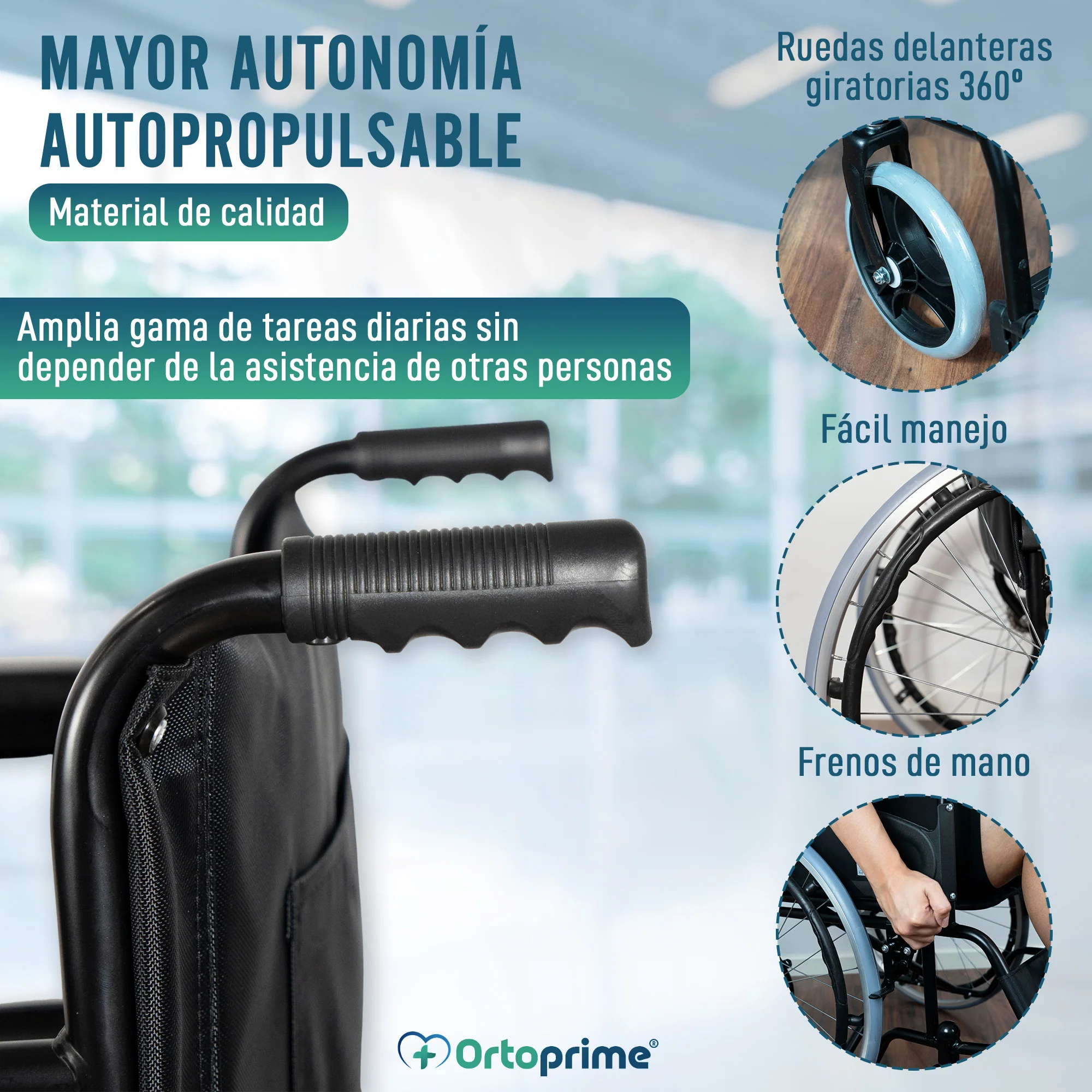 ALQUILER MENSUAL Silla de Ruedas Plegable Ortopédica - Image 4