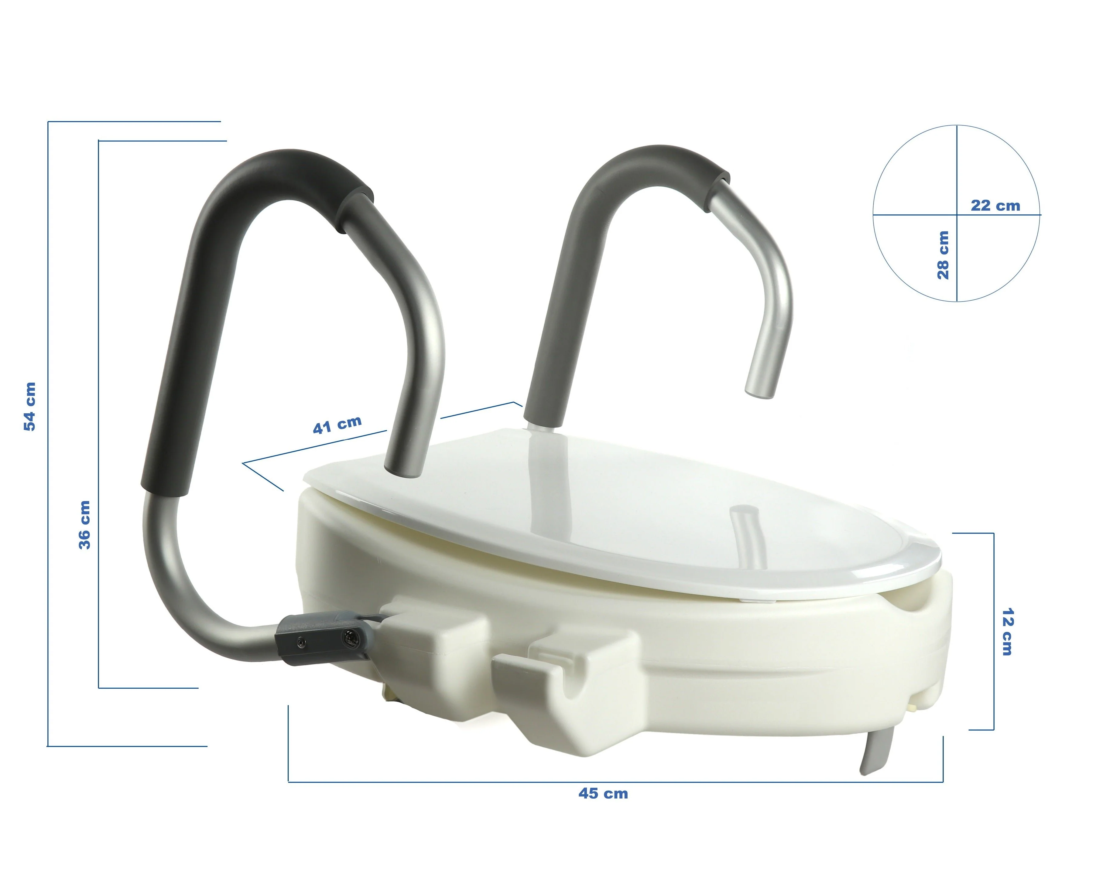 Elevador WC 12 cm con Reposabrazos Abatibles - Image 3