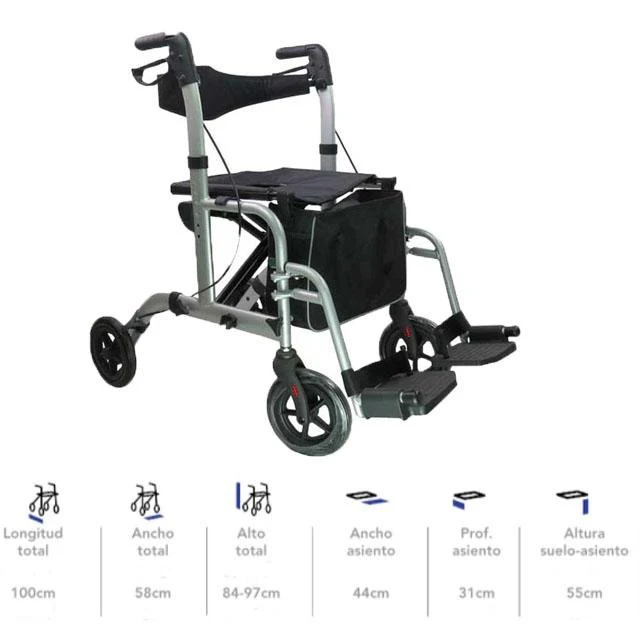 Andador con Silla | Rollator + Silla de Ruedas - Image 3