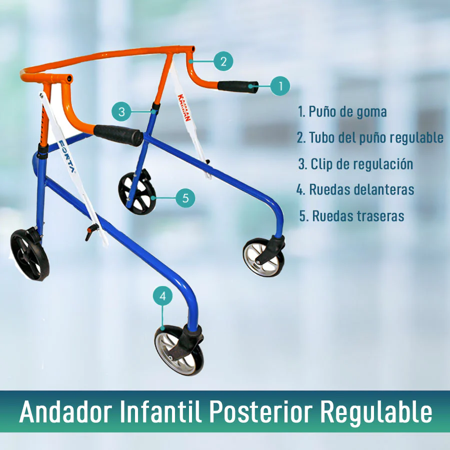 Andador Infantil Posterior Regulable Altura con Ruedas Giratorias - Image 3