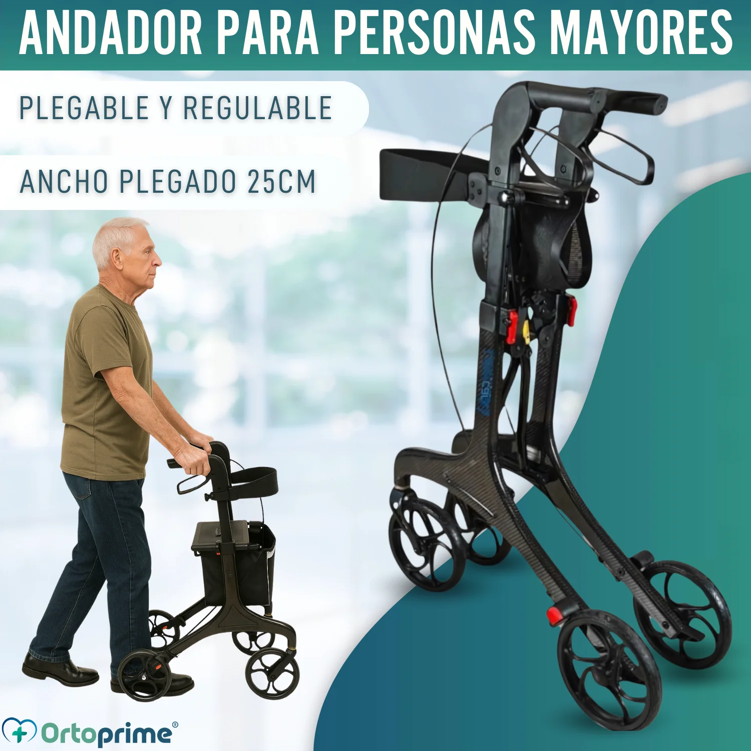 Andador para Adultos Plegable con Asiento | Fibra de Carbono - Image 6