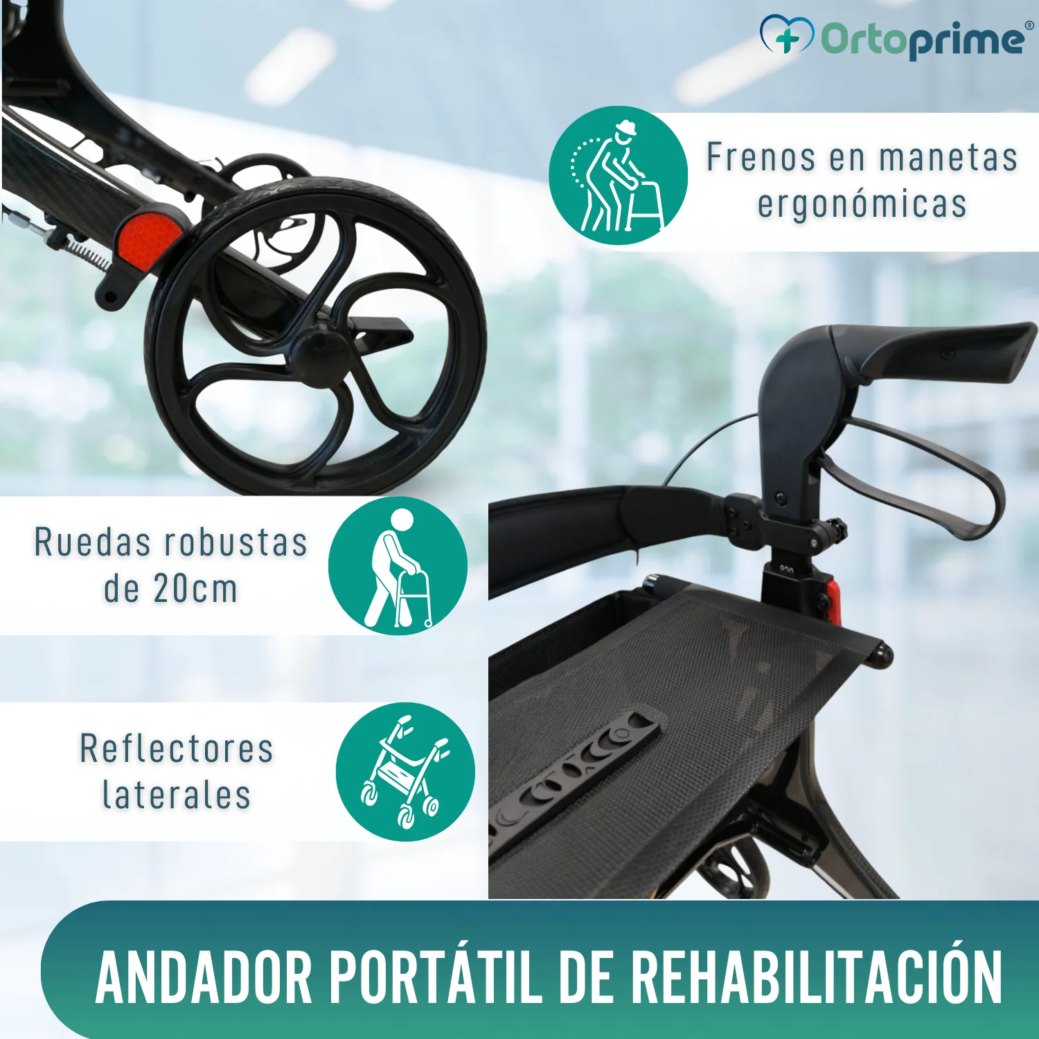Andador para Adultos Plegable con Asiento | Fibra de Carbono - Image 7