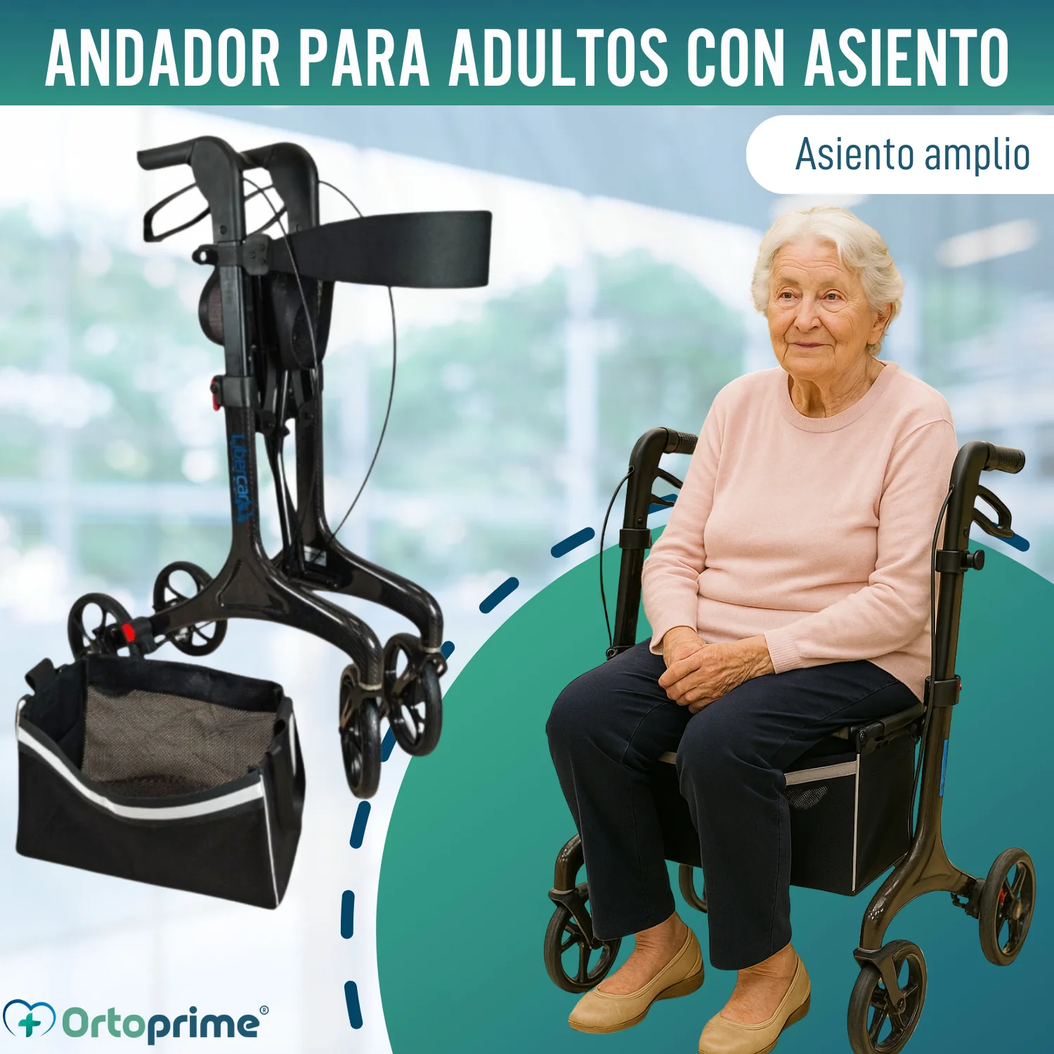 Andador para Adultos Plegable con Asiento | Fibra de Carbono - Image 9