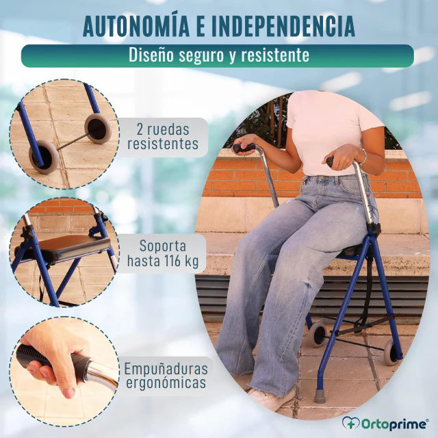 Andador para Ancianos 2 Ruedas | Andadores Adultos Plegables - Image 3