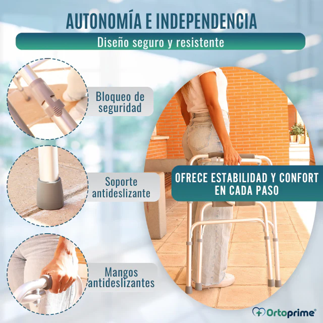 Andador Ancianos sin Ruedas | Caminador Adultos Aluminio Plegable - Image 3