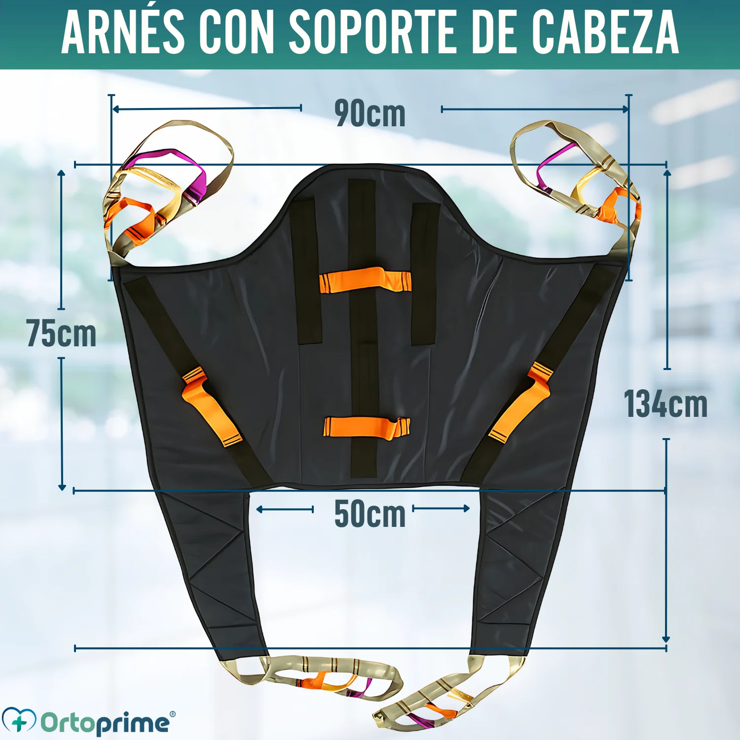 Arnés Ortopédico con Soporte de Cabeza para Grúa de Traslado - Image 2