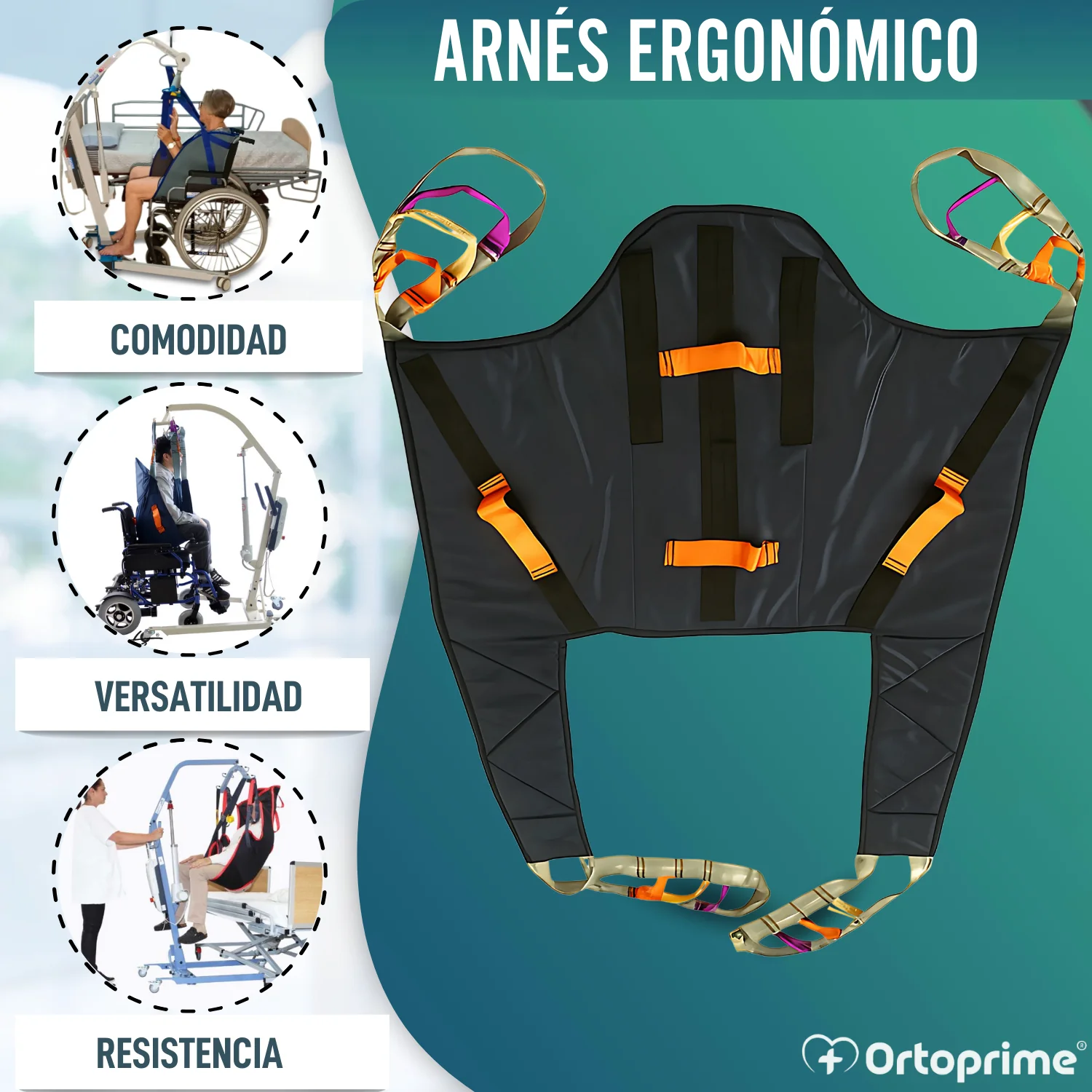 Arnés Ortopédico con Soporte de Cabeza para Grúa de Traslado - Image 6