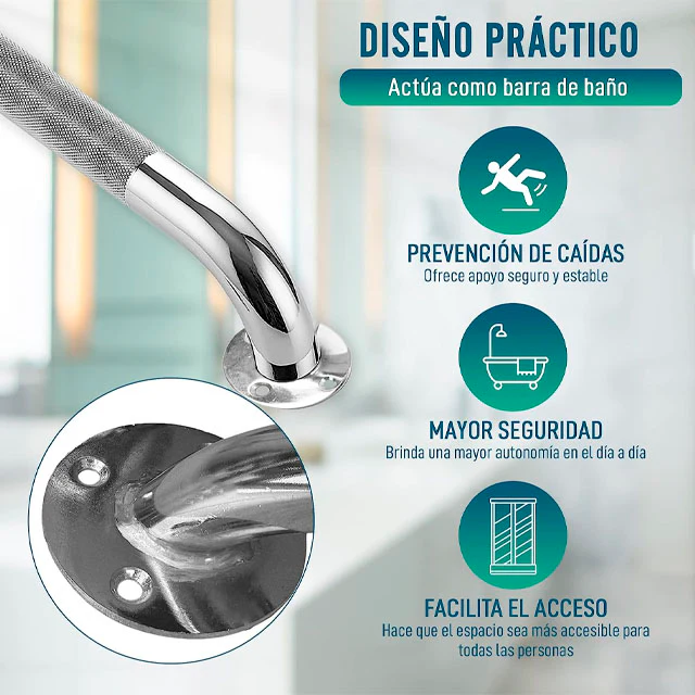 Asidero Ducha de Acero Inoxidable para Baño | 30 cm - Image 4