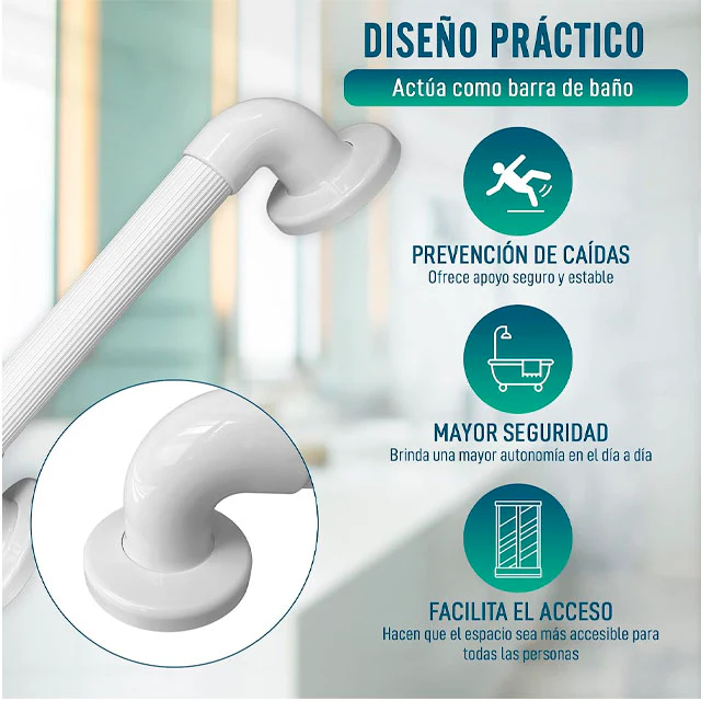 Asidero Ducha Ranurado Multifuncional para Baño | 30 cm - Image 3