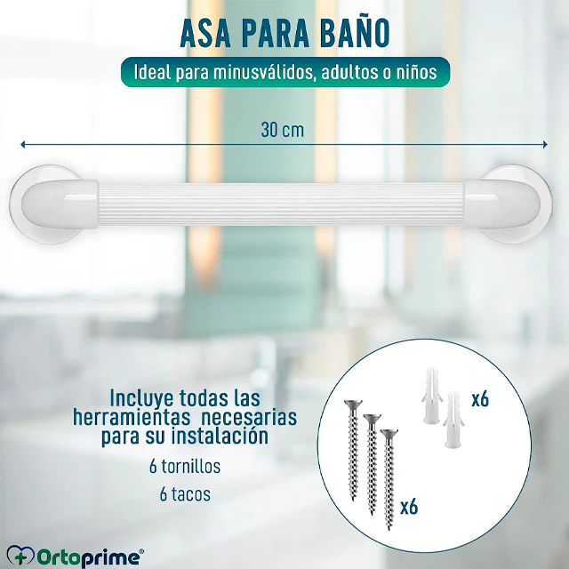Asidero Ducha Ranurado Multifuncional para Baño | 30 cm - Image 5
