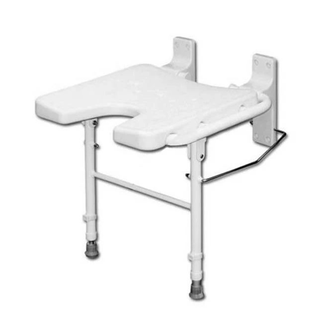 Asiento de Ducha Abatible en Forma de U con Patas para Pared - Image 5