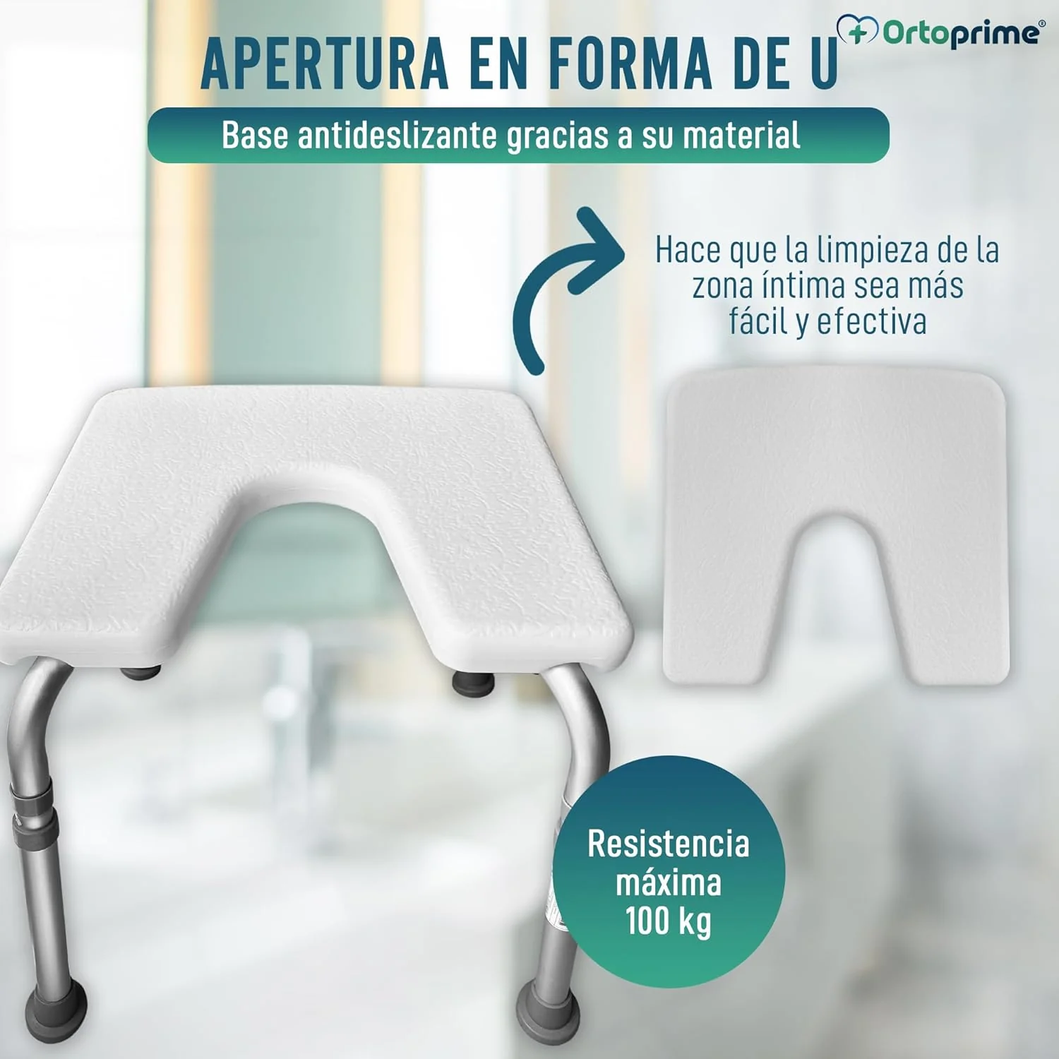 Taburete de Baño Ortopédico Forma de U | Regulable - Image 4