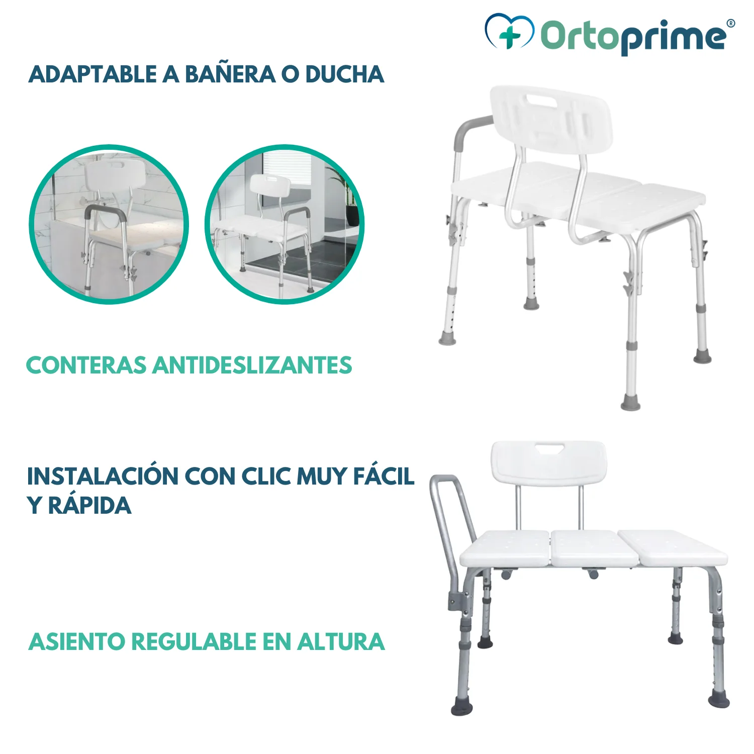 Silla de Bañera Ortopédica para Transferencia | Banco ducha Asiento Universal - Image 8