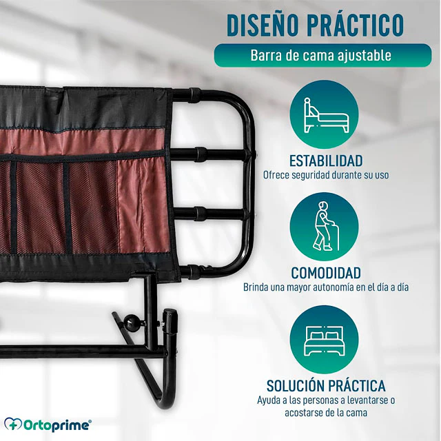 Barandilla Extensible con Sistema Abatible Plegable para Cama - Image 3