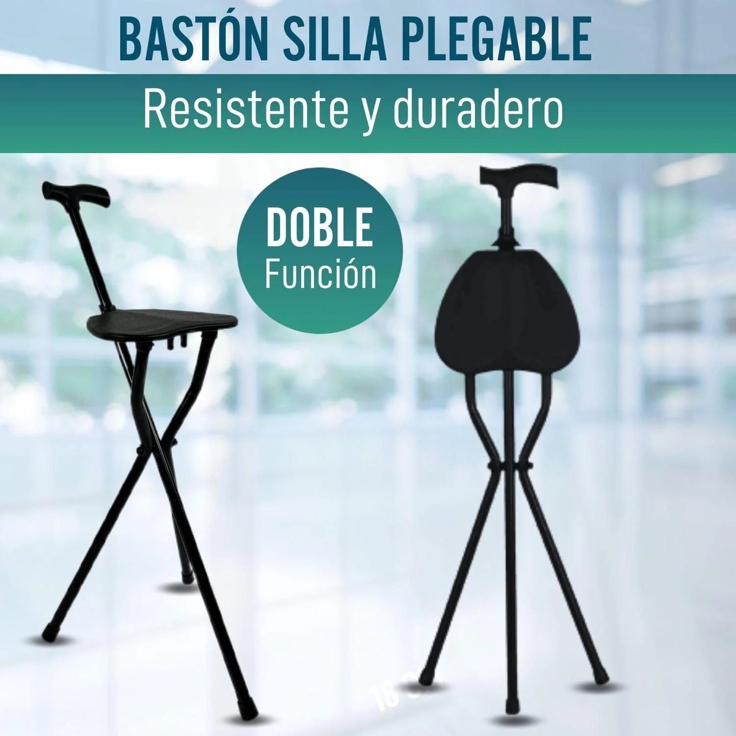 Bastón con Asiento Portátil | Bastones para Mayores Silla Plegable - Image 2