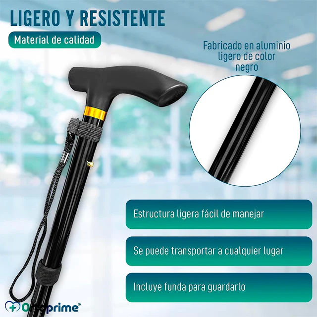 Bastón para Caminar Extensible y Regulable en Altura | Negro - Image 5