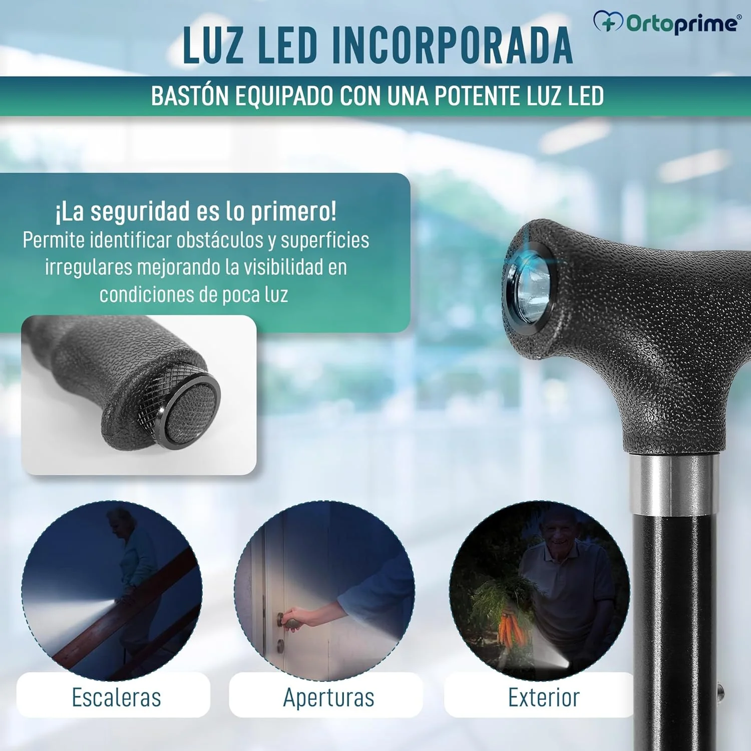 Bastón Plegable para Mayores Extensible con Luz LED - Image 4
