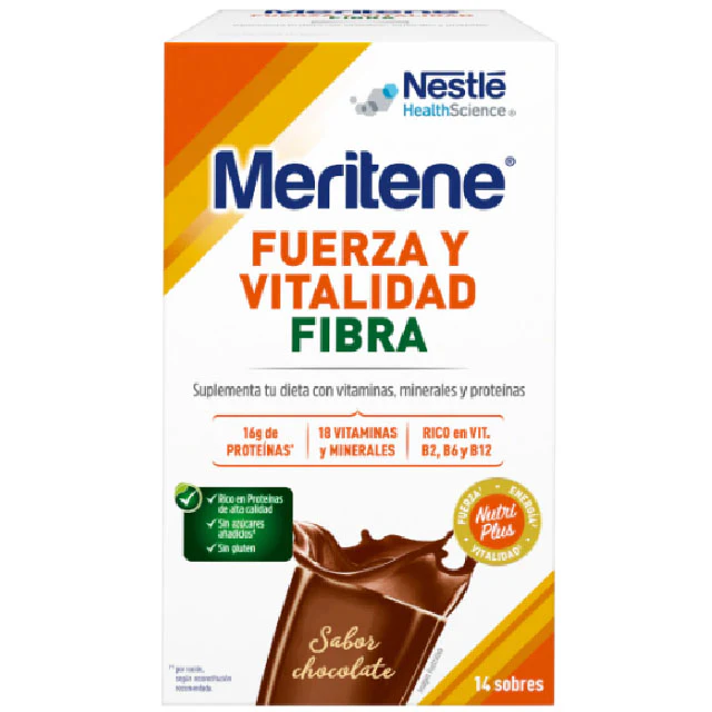 Meritene Batido Multivitamínico con Fibra de 2 Sabores | 15 Sobres - Image 4