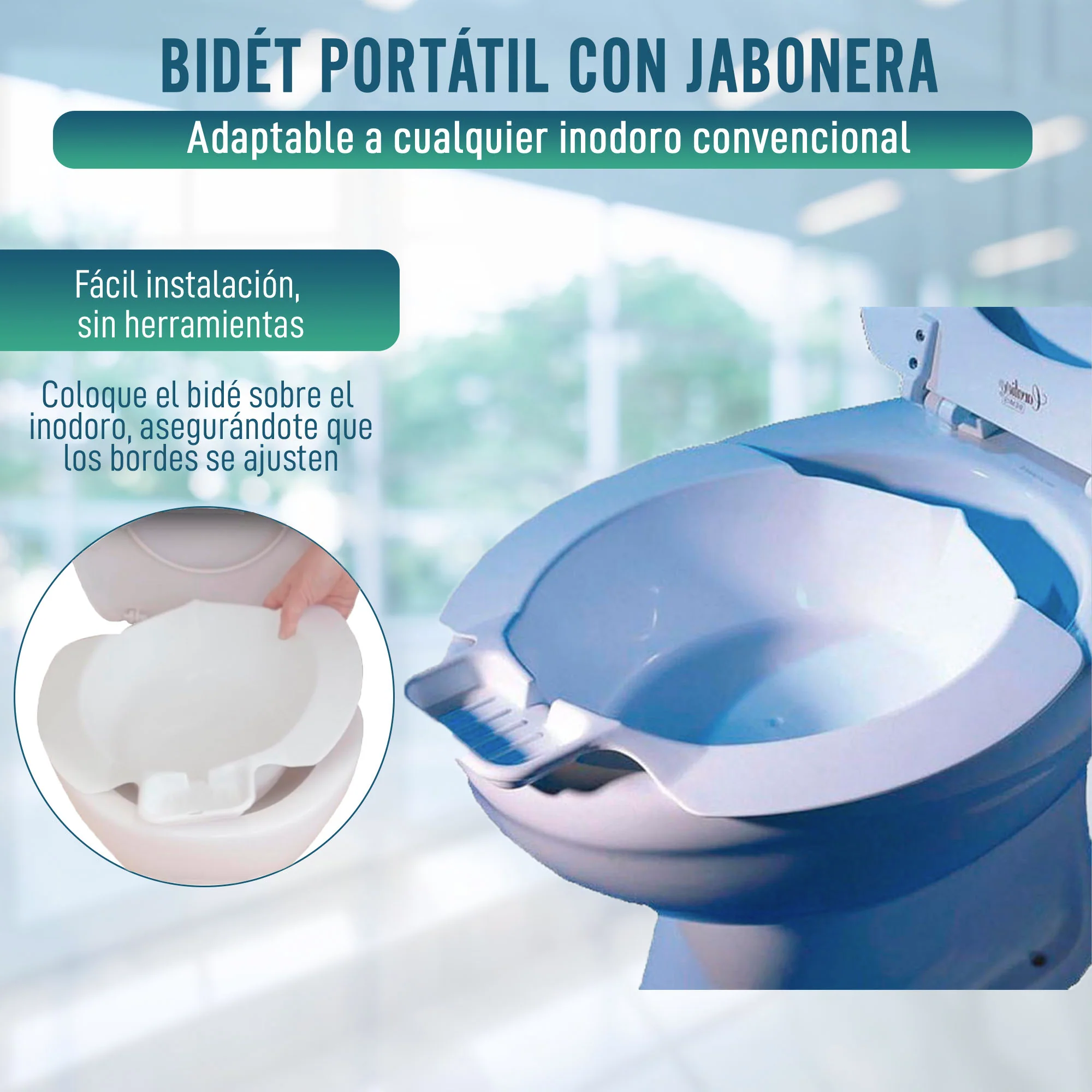 Bidet Portátil Extraíble con Jabonera Adaptable al Inodoro - Image 2