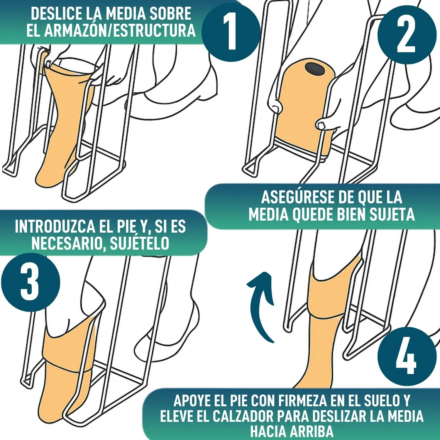 Calzador de Medias y Calcetines de Comprensión | Ayudas para Vestirse - Image 2