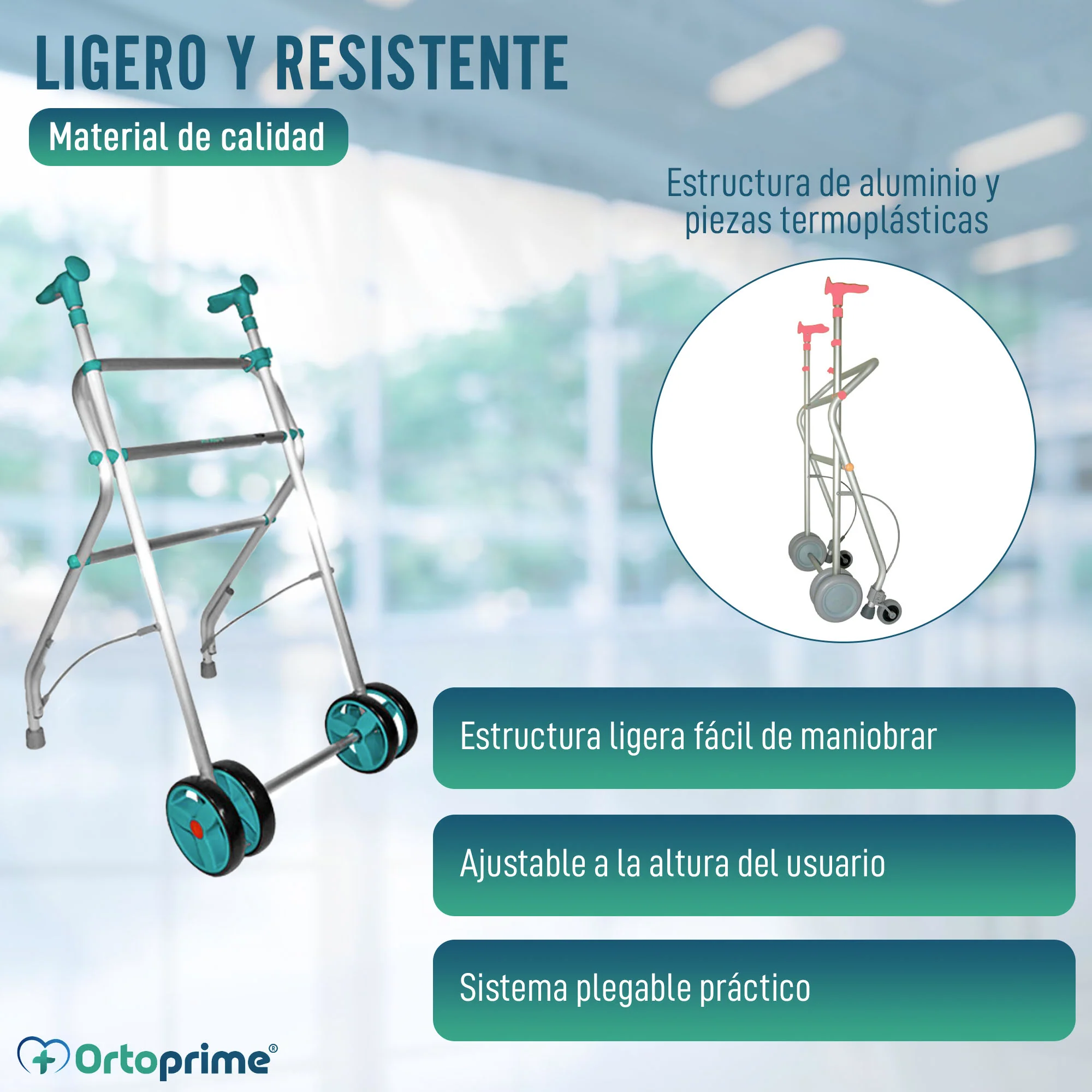 Caminador para Adultos Plegable Regulable en Altura | 5 Colores - Image 6