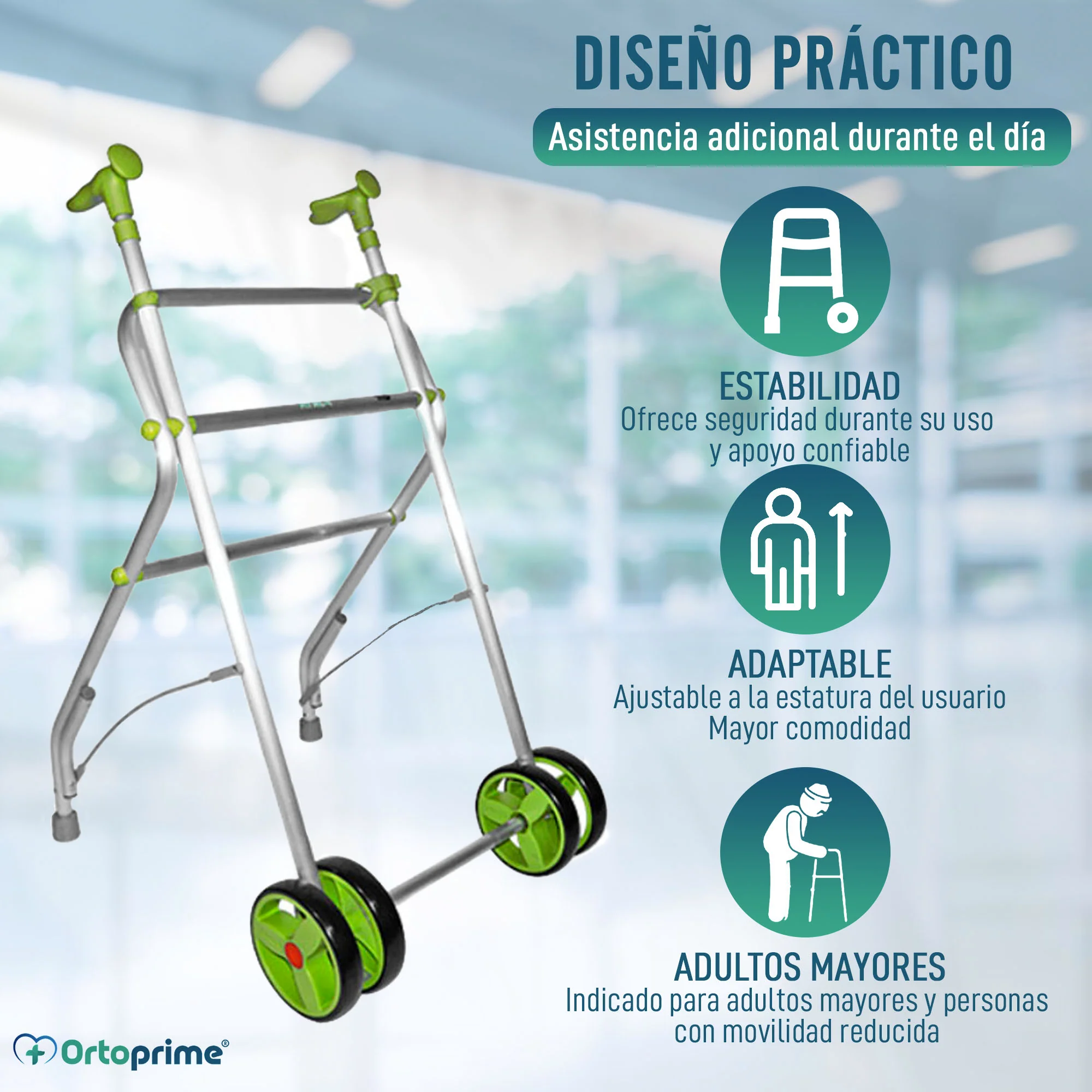Caminador para Adultos Plegable Regulable en Altura | 5 Colores - Image 7