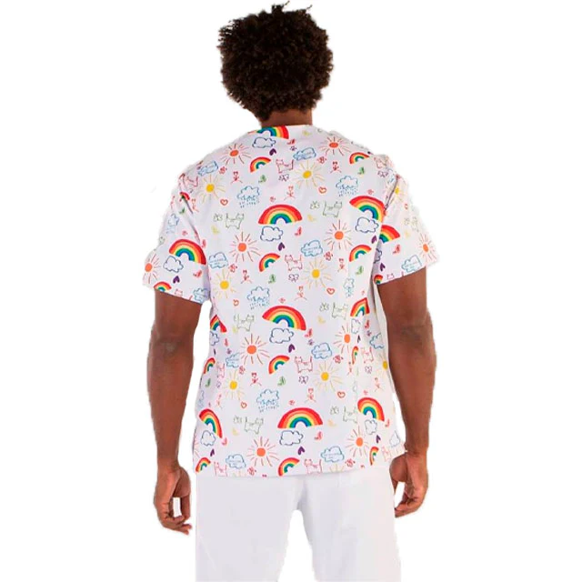 Casaca Médica Unisex con Estampado de Arco Iris | Tallas - Image 7