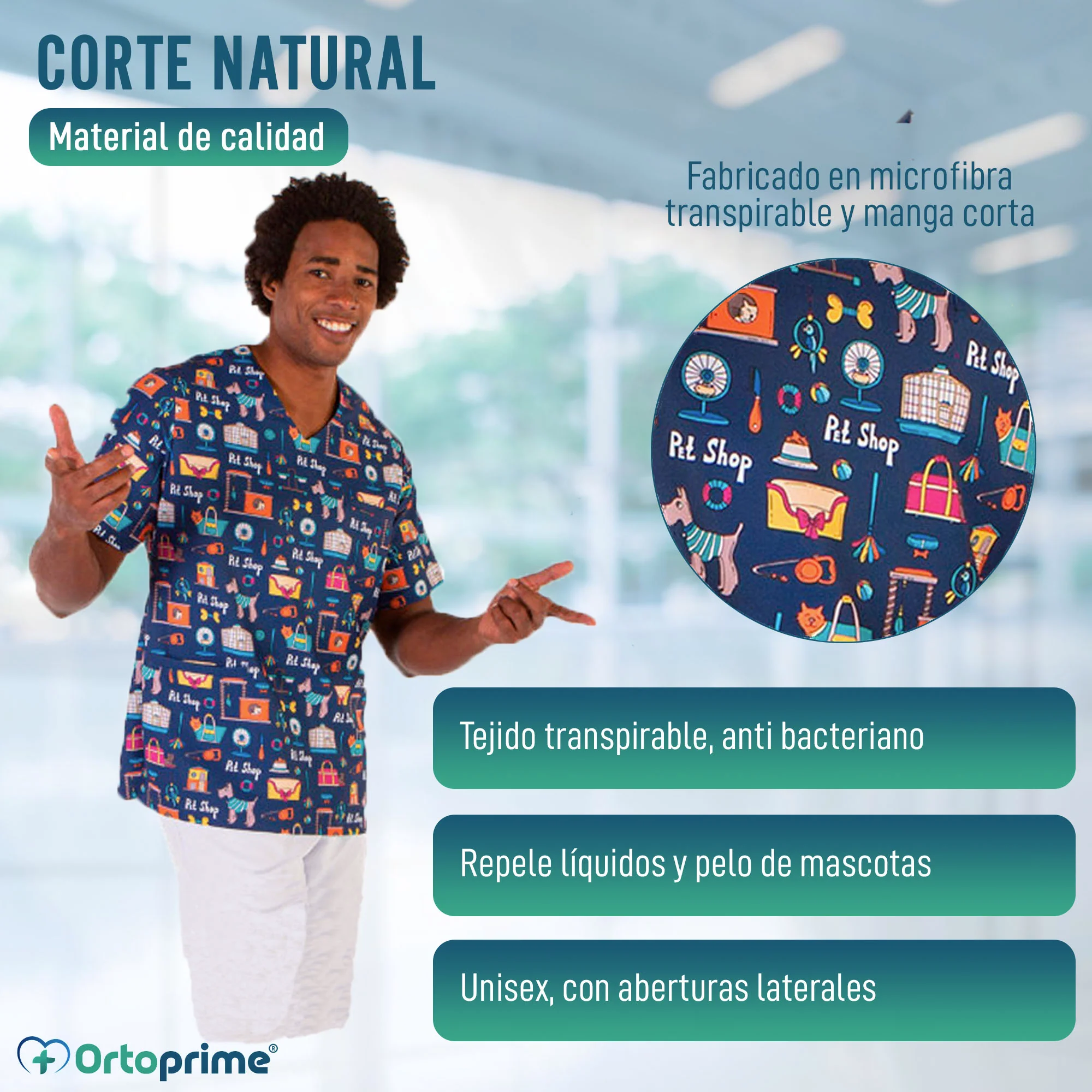 Casaca Médica Unisex para Veterinarios Estampado Mascotas - Image 2