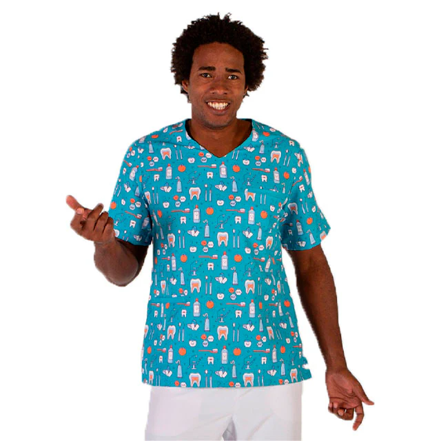 Casaca para Dentistas Unisex con Estampado Muelas | Tallas