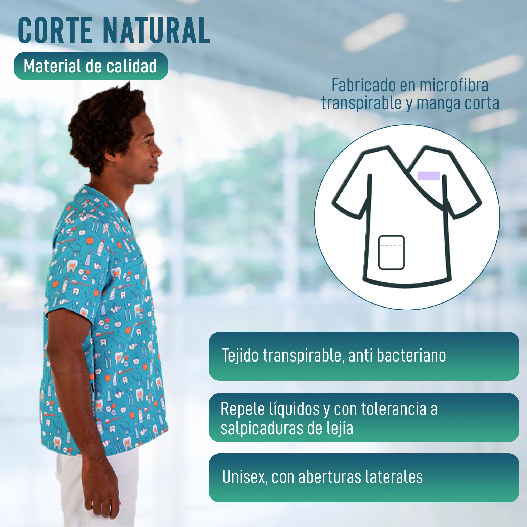 Casaca para Dentistas Unisex con Estampado Muelas | Tallas - Image 2