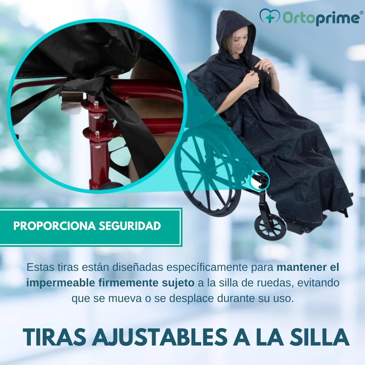 Chubasquero Impermeable con Cremallera para Silla de Ruedas - Image 3