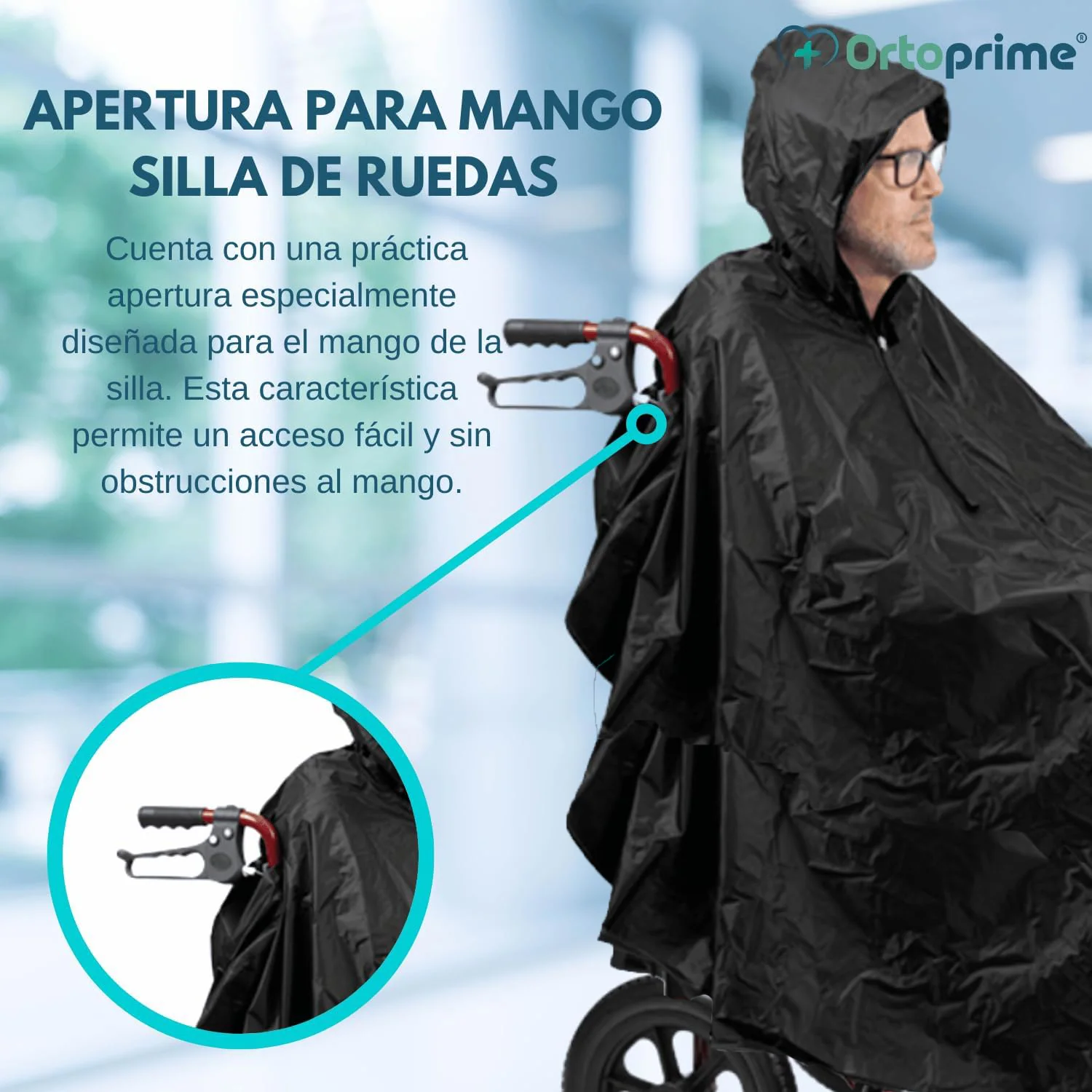 Chubasquero Impermeable con Cremallera para Silla de Ruedas - Image 4