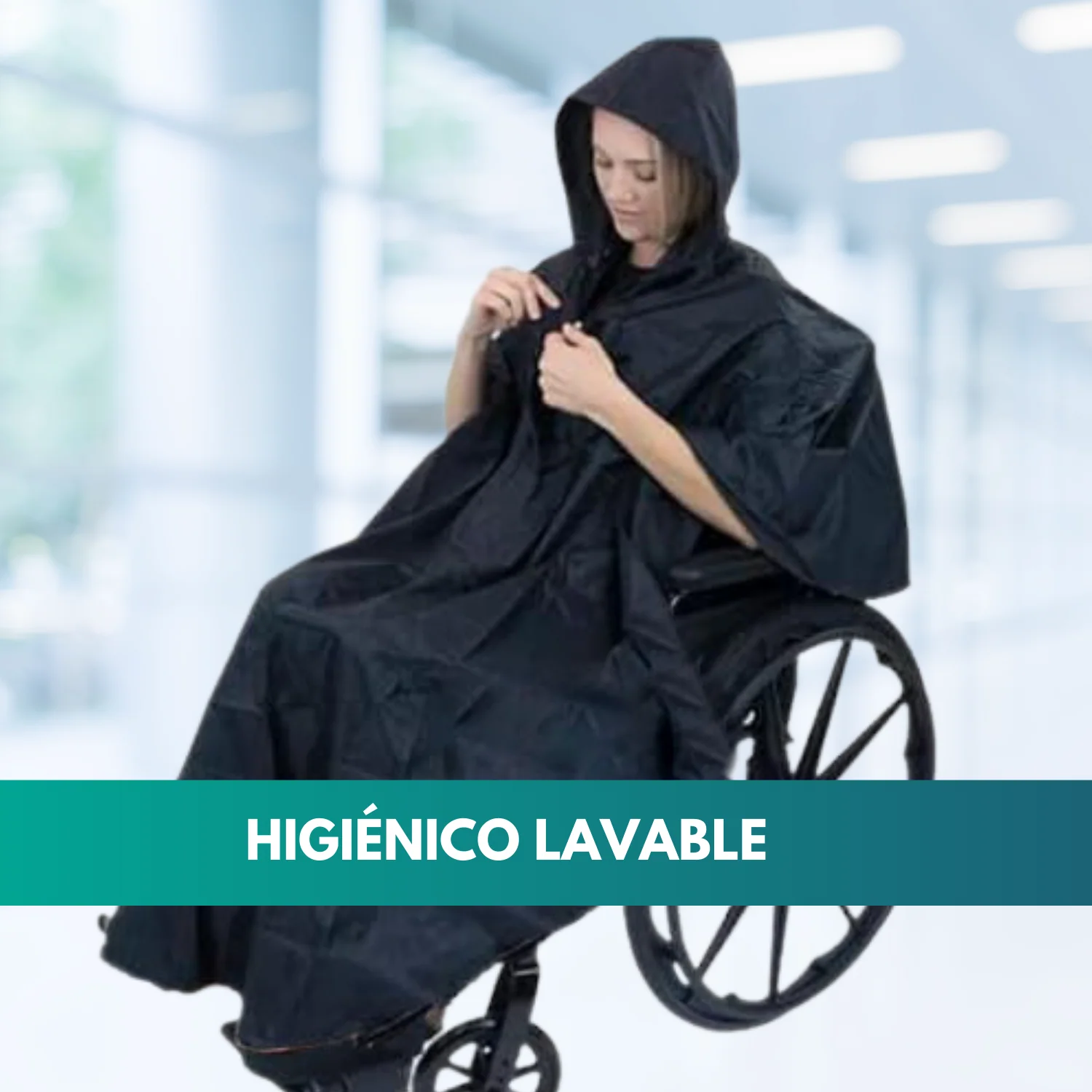 Chubasquero Impermeable con Cremallera para Silla de Ruedas - Image 6