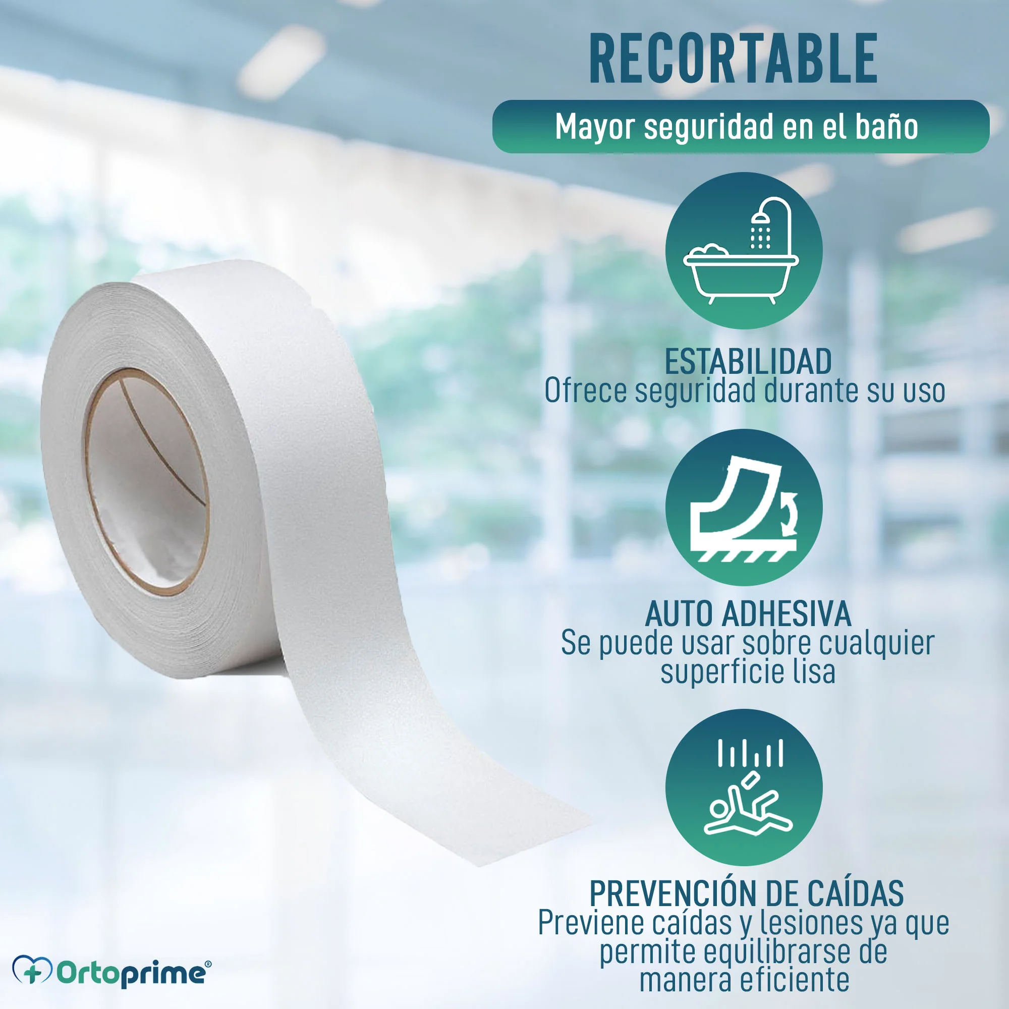 Cinta Antideslizante Autoadhesiva Transparente para Baño | 5 M - Image 3