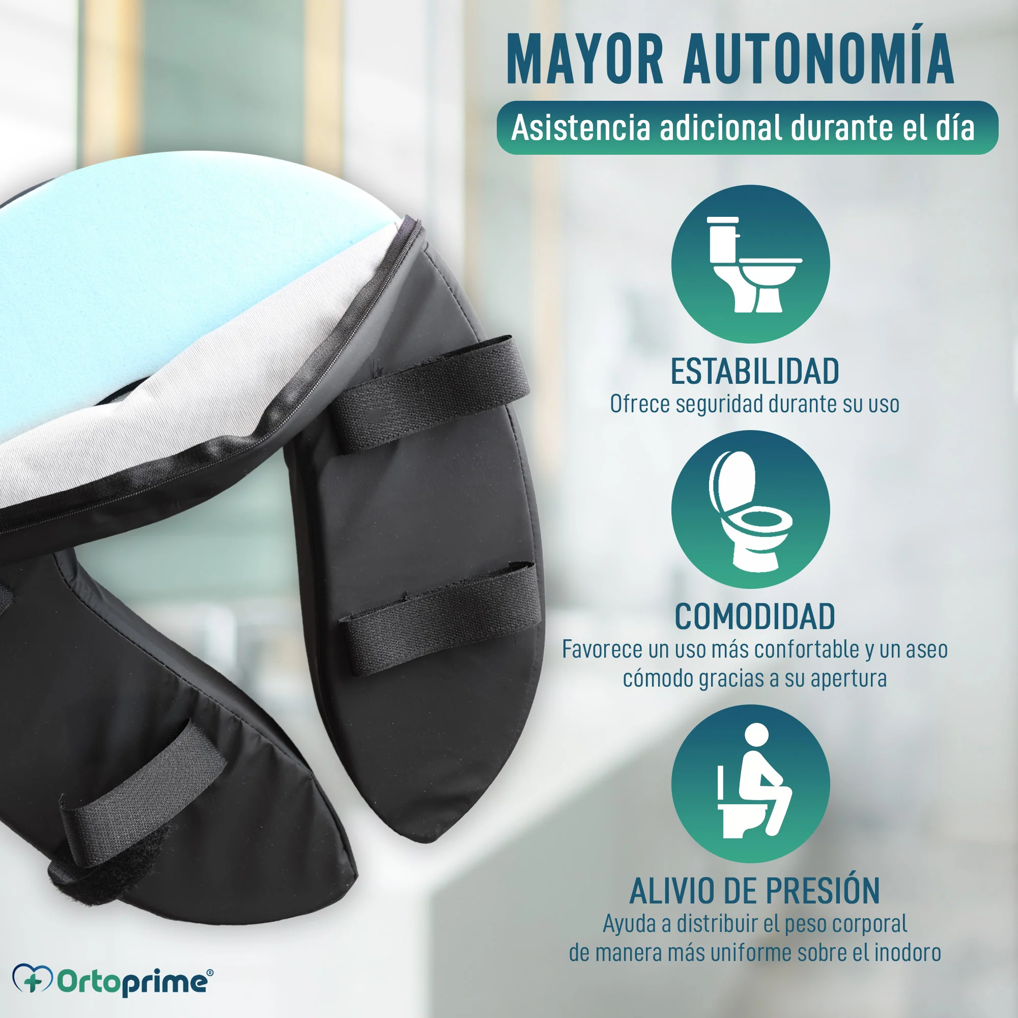Cojín Acolchado Inodoro con Funda Extraíble y Sujeción - Image 3