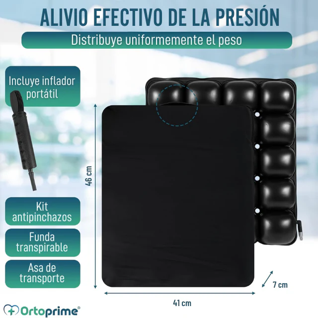 Cojín Antiescaras de Aire Cojín para Silla de Ruedas con Inflador - Image 5