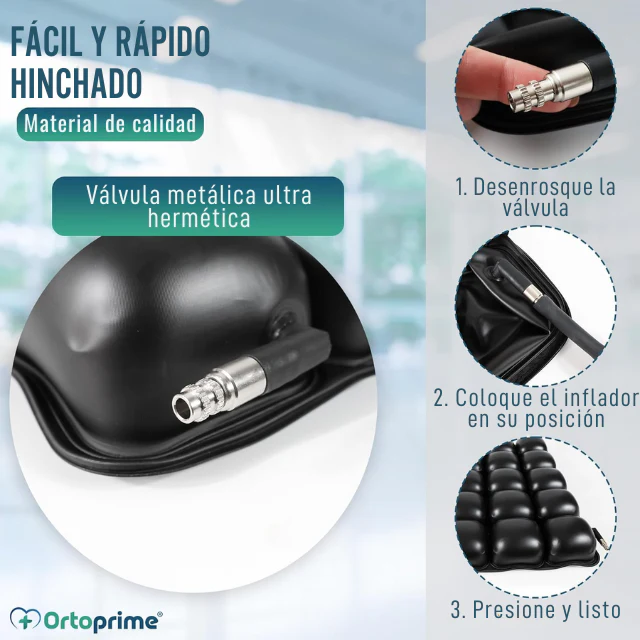 Cojín Antiescaras de Aire Cojín para Silla de Ruedas con Inflador - Image 7