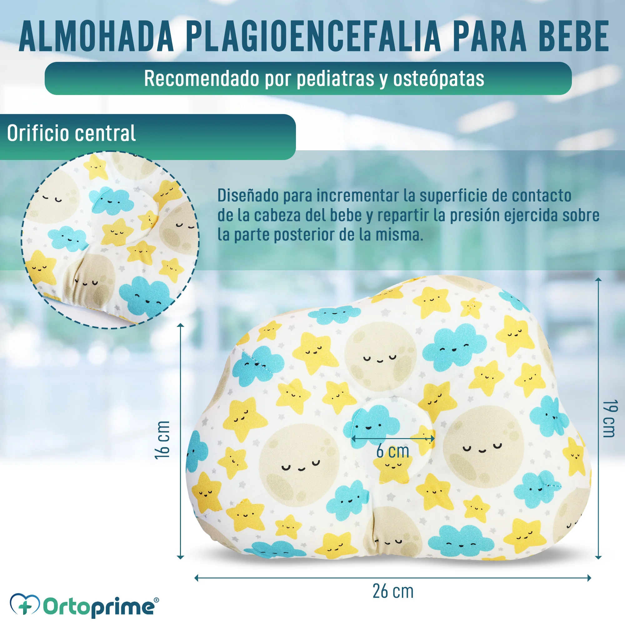 Cojín Plagiocefalia Orificio Central para Bebé | Estampado Infantil - Image 2
