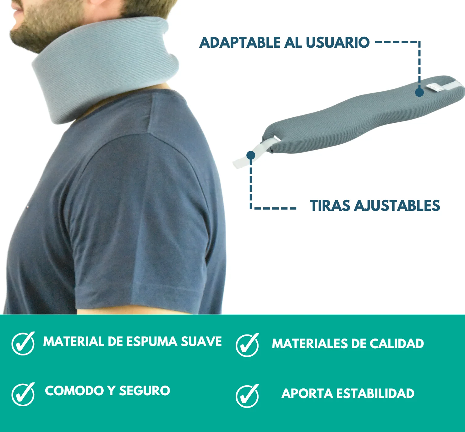 Collarín Cervical Blando Ergonómico con Bandas Ajustables - Image 4