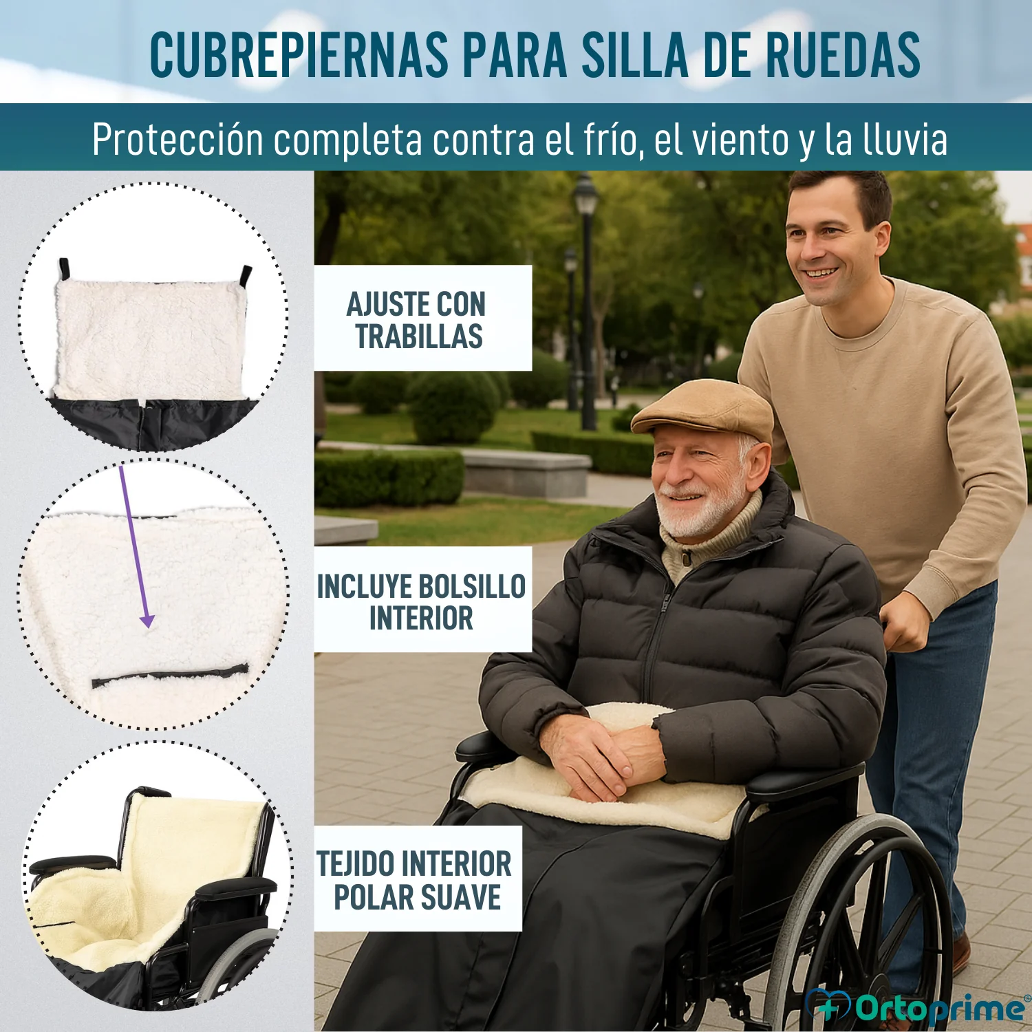 Cubrepiernas Silla de Ruedas Térmico Manta Impermeable - Image 3