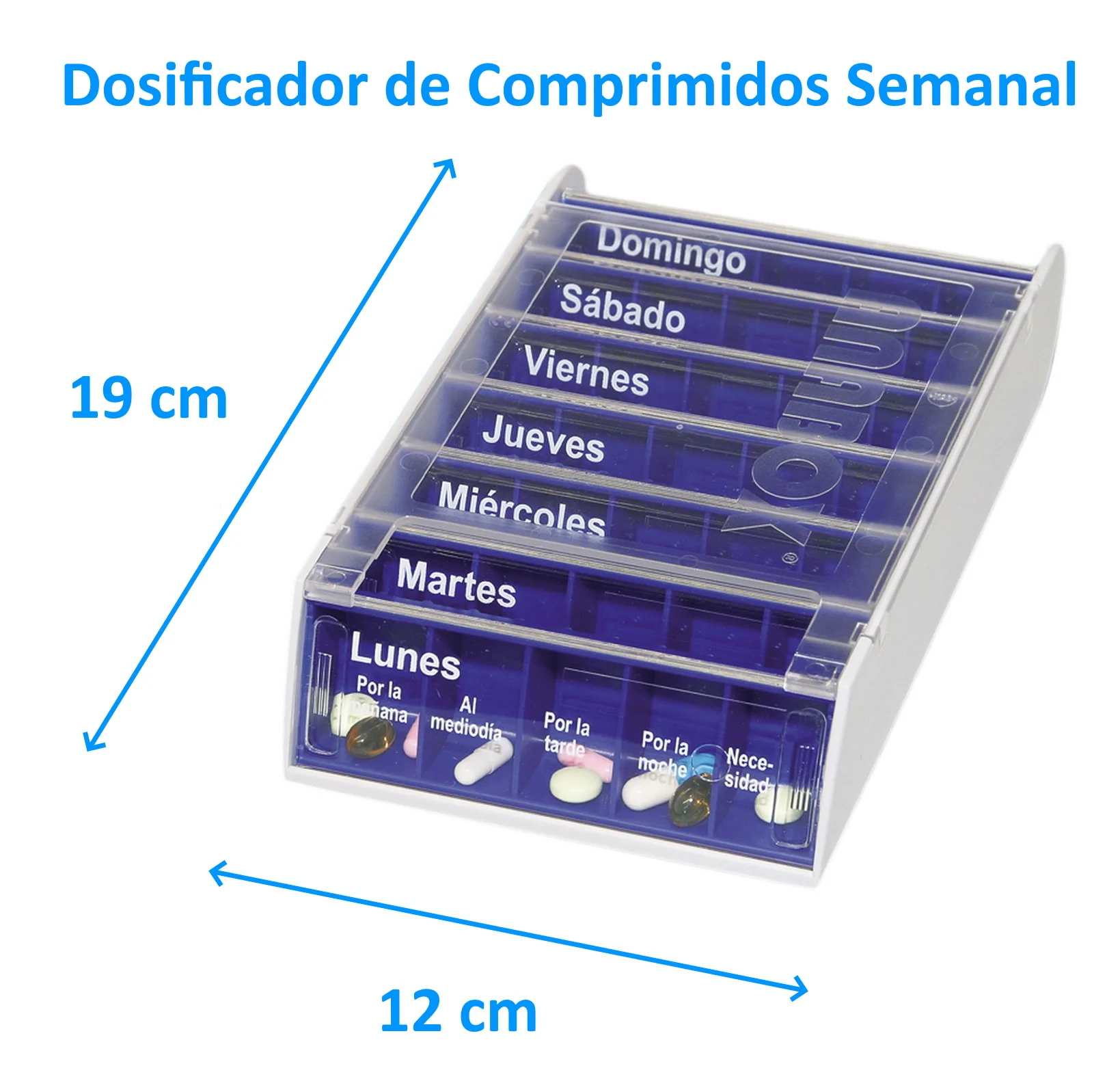 Dosificador Pastillero Semanal Azul - Image 3