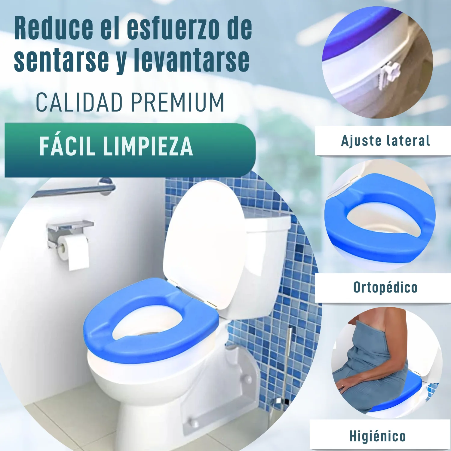 Elevador WC Adulto 10 cm Acolchado | Alzador WC Universal - Image 4