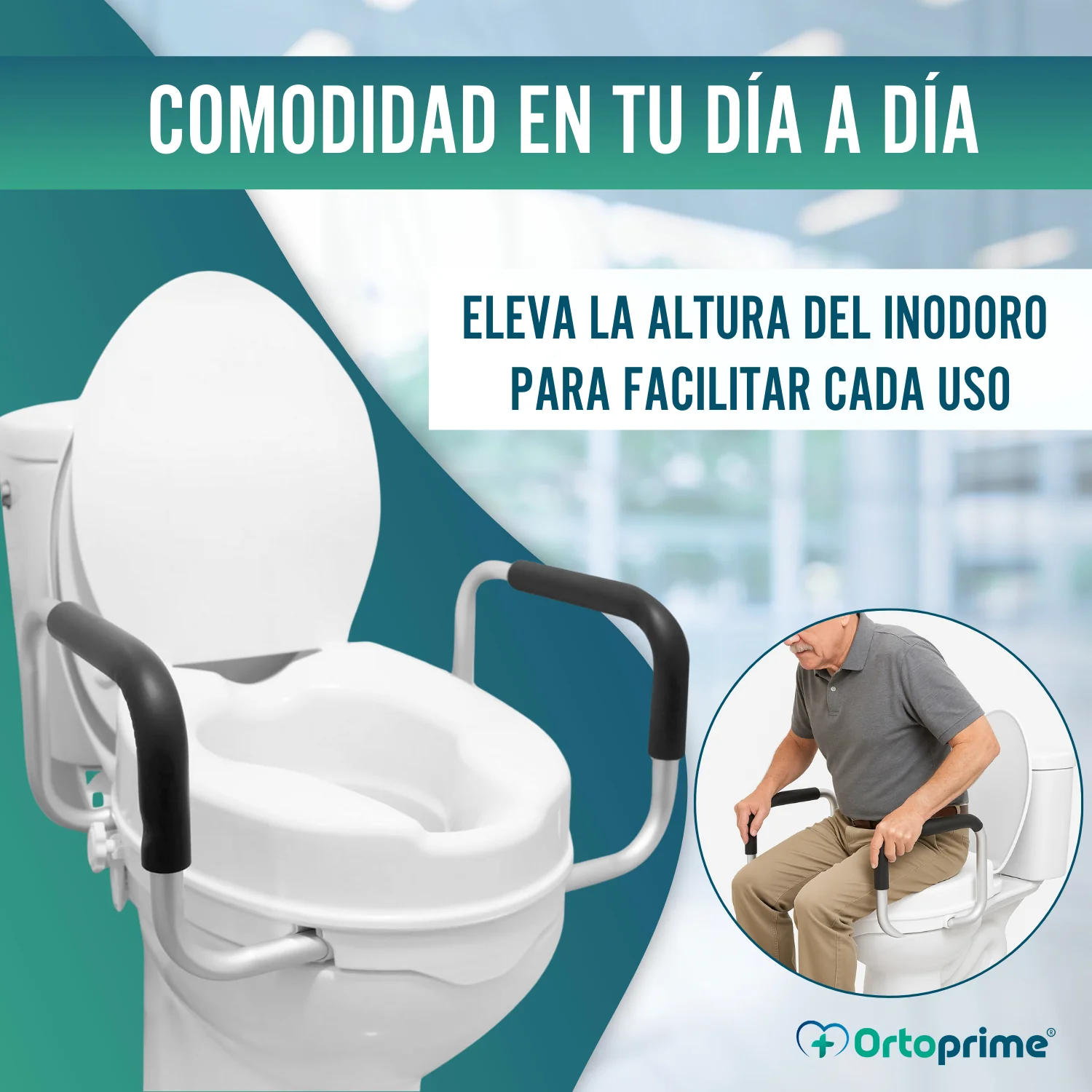 Elevador WC Adulto 10cm Tapa y Brazos | Alzador WC Universal - Image 8