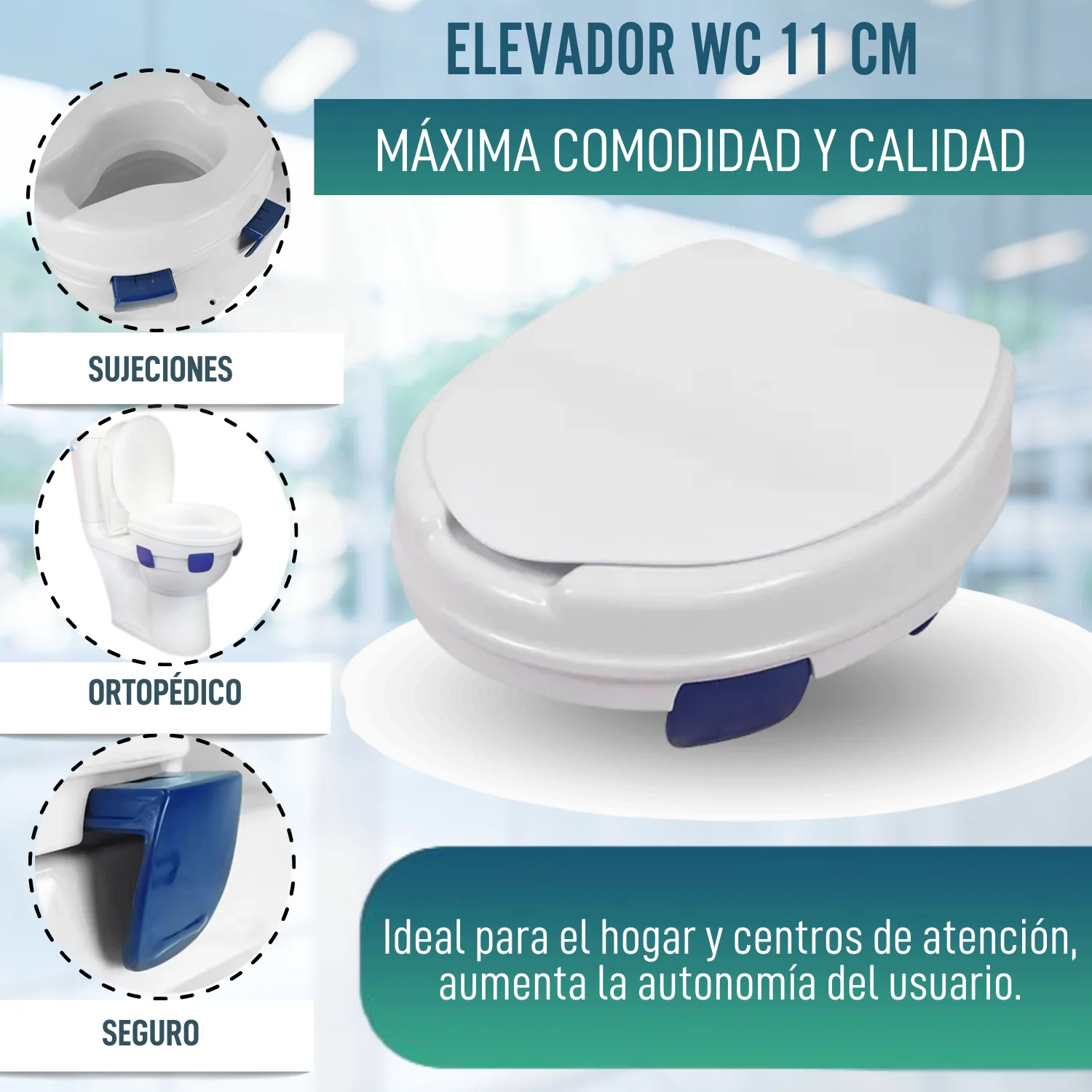 Elevador WC Clip Con Tapa 11 cm - Image 3