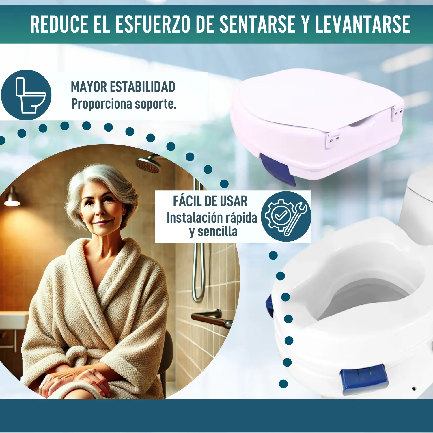 Elevador WC Clip Con Tapa 11 cm - Image 4