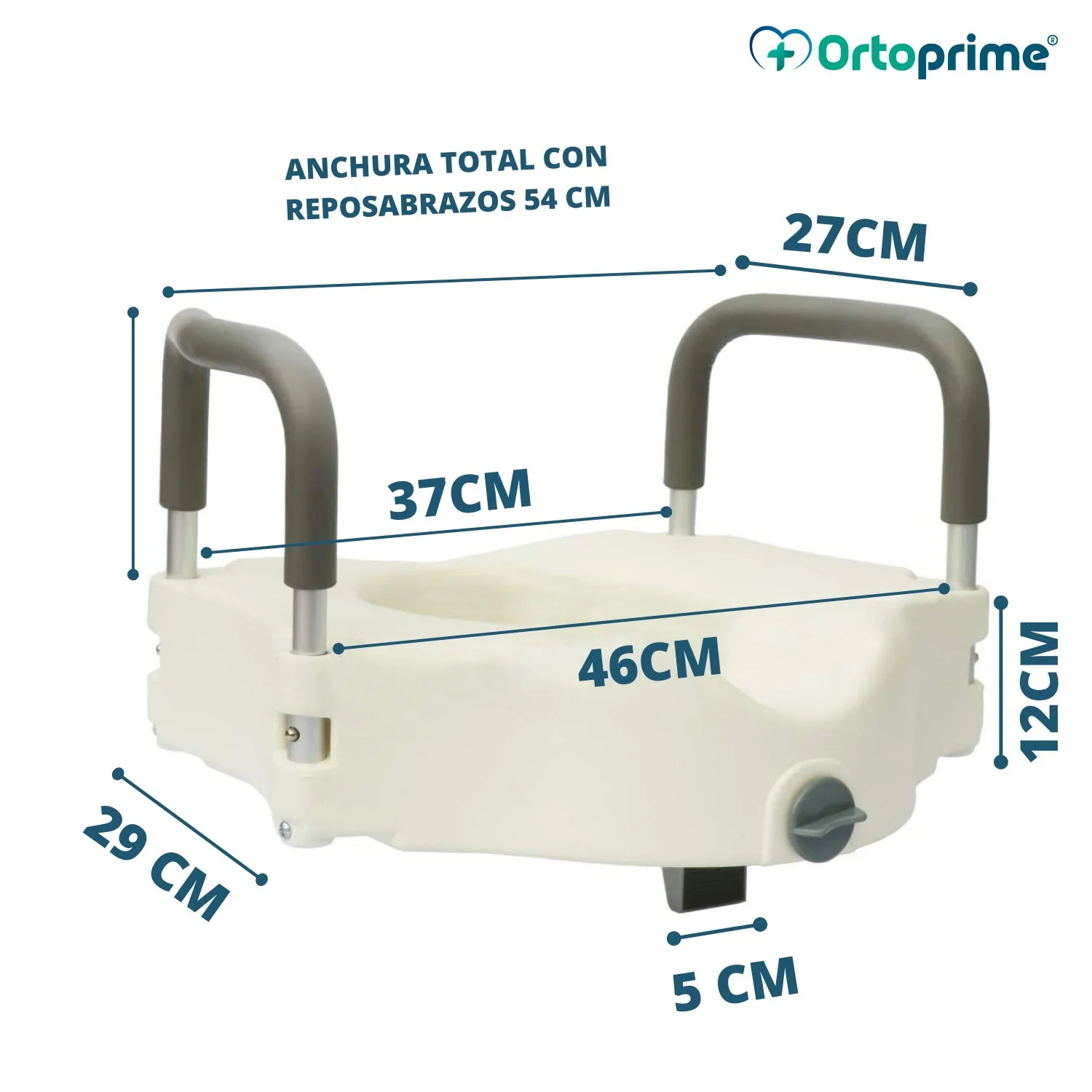Elevador WC 12 cm Reposabrazos Acolchados - Image 8