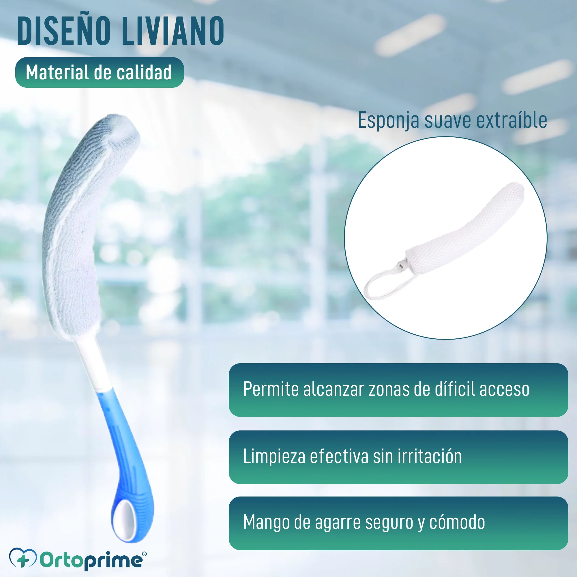 Esponja Baño con Curvatura y Mango Largo para el Cuerpo - Image 4