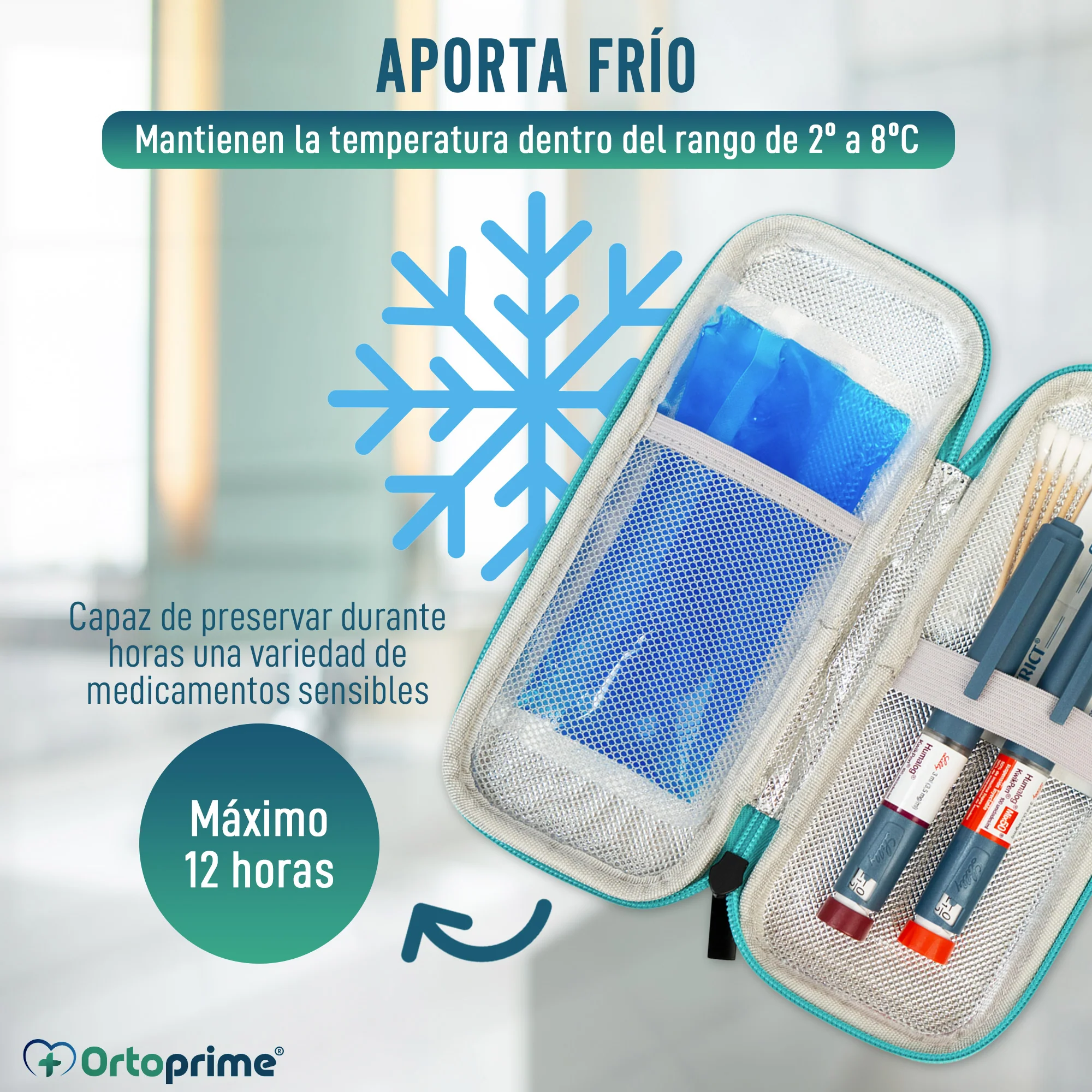 Estuche Insulina Isotérmico con 2 Bolsas Gel Frío y Cremallera - Image 2