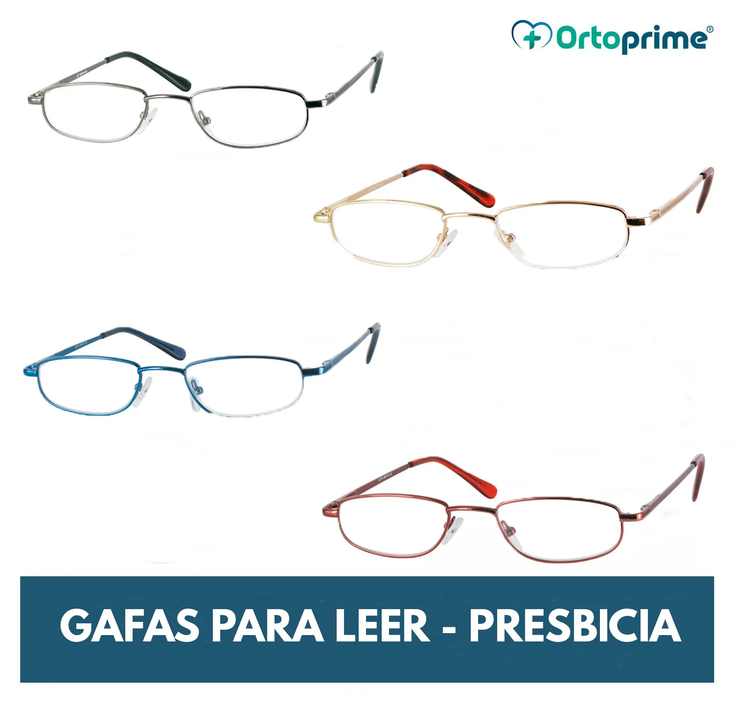 Gafas de Cerca para Presbicia Montura Media Luna Metálica - Image 6