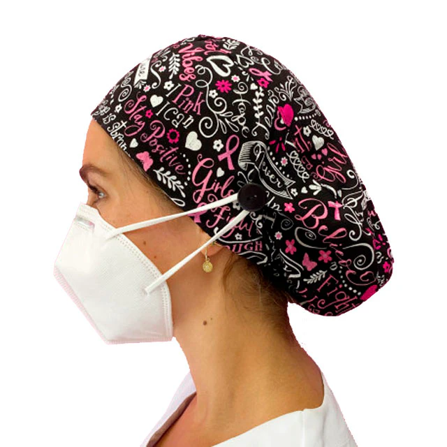 Gorros de Quirófano para Pelo Largo con Botón | Estampados - Image 4